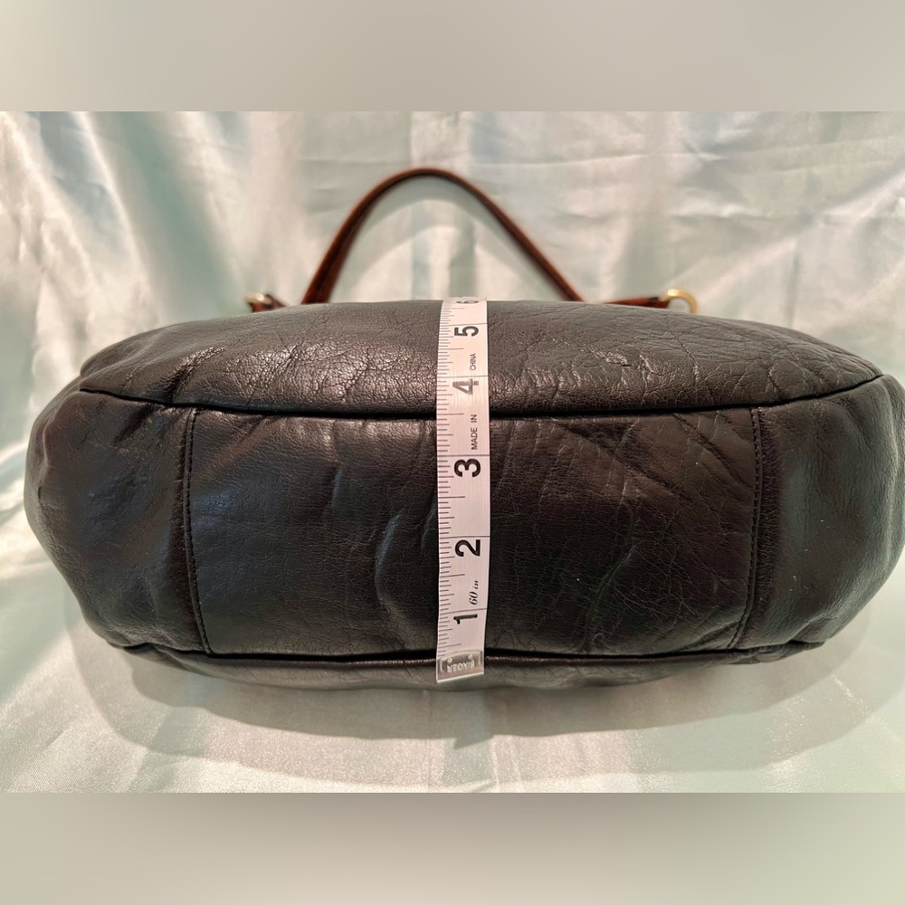 Brahmin - Vintage Croc Black Leather W/Brown straps Large Hobo/Tote Bag - Picture 11 of 16